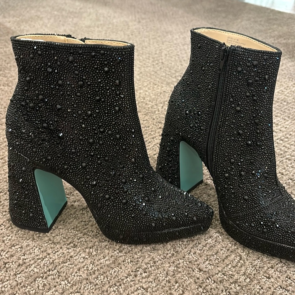 Betsy Johnson rhinestone booties